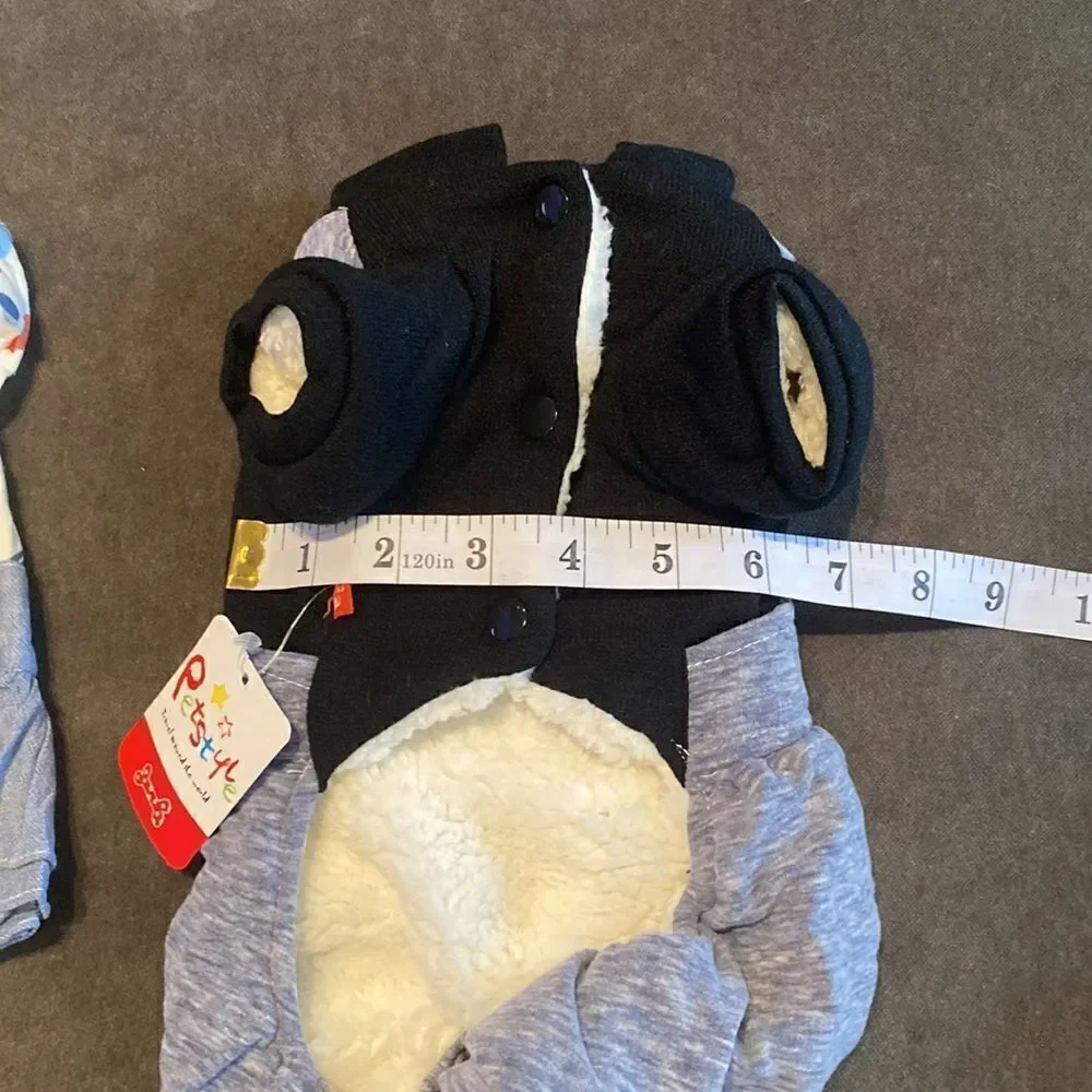 Dog Coat Suit Dress Bundle - Summer Dress & Winter Suit Size S NWT